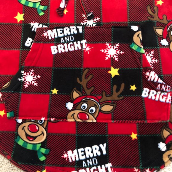 NWT No Boundaries Women's "Merry & Bright" Christmas Plush Pullover Hoodie - Picture 2 of 14